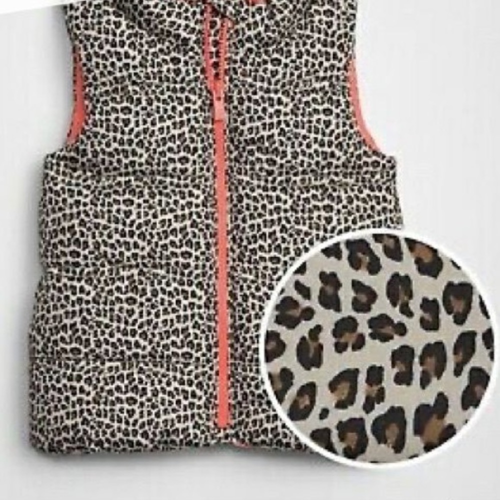 6-12M Cheetah Puffer Vest - worn once
